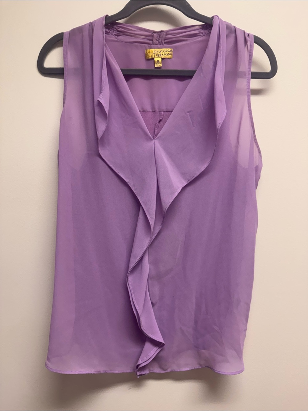 princess vera wang Lavender Ruffle Front Sleeveless Camisole Size M